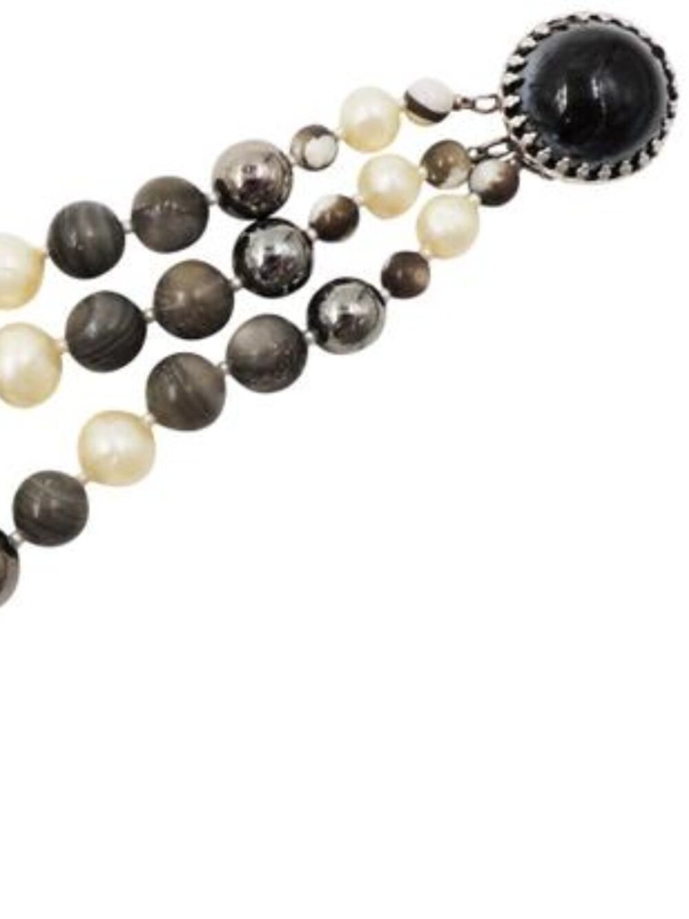 Vintage 1950s Signed Hattie Carnegie Beaded Greyscale Bracelet
